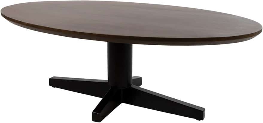 Salontafel Scorpio 8211 Mango Bruin Walnoot 8211 Ovaal 8211 Poot Zwart 8211 130 Cm
