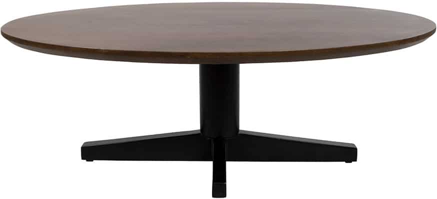 Salontafel Scorpio 8211 Mango Bruin Walnoot 8211 Ovaal 8211 Poot Zwart 8211 130 Cm