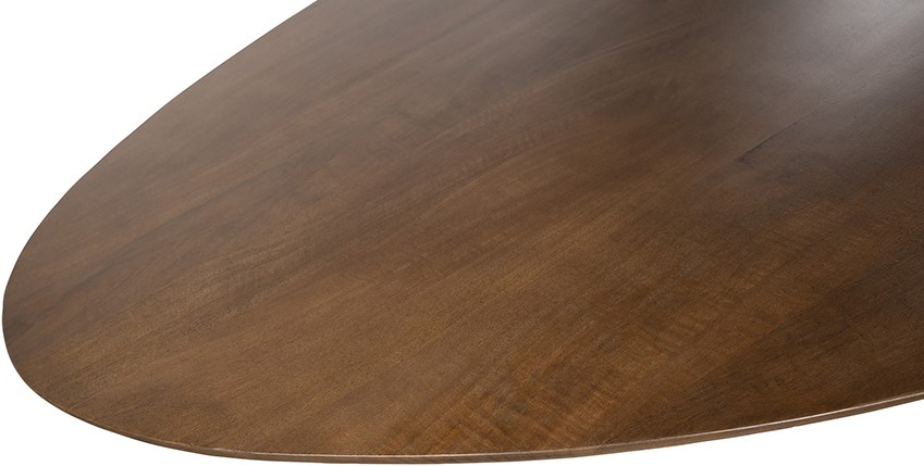 Salontafel Scorpio 8211 Mango Bruin Walnoot 8211 Ovaal 8211 Poot Zwart 8211 130 Cm
