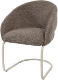 Eetkamerstoel Taylor - Stof Present bruin 440 - Beige metaal