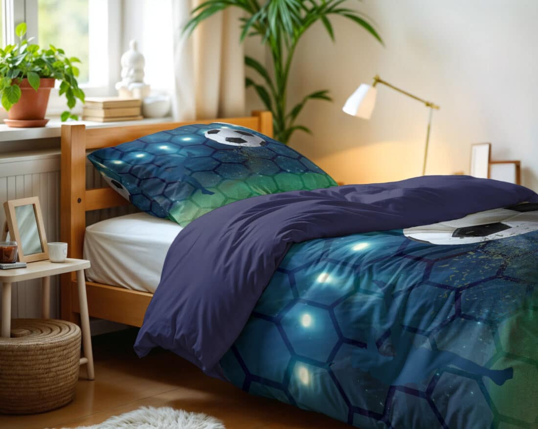 Dekbedovertrek Live Voetbal 8211 Blauw 8211 140 215 200 220 Cm