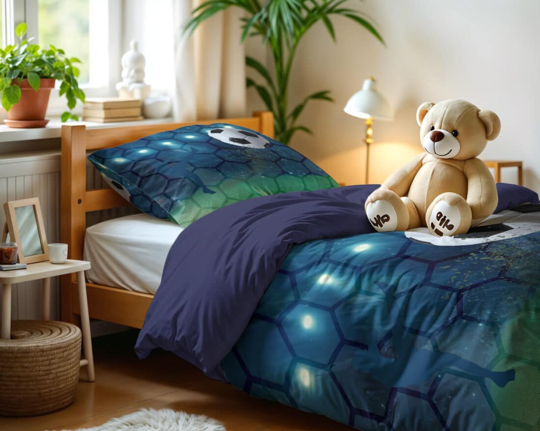 Dekbedovertrek Live Voetbal 8211 Blauw 8211 140 215 200 220 Cm