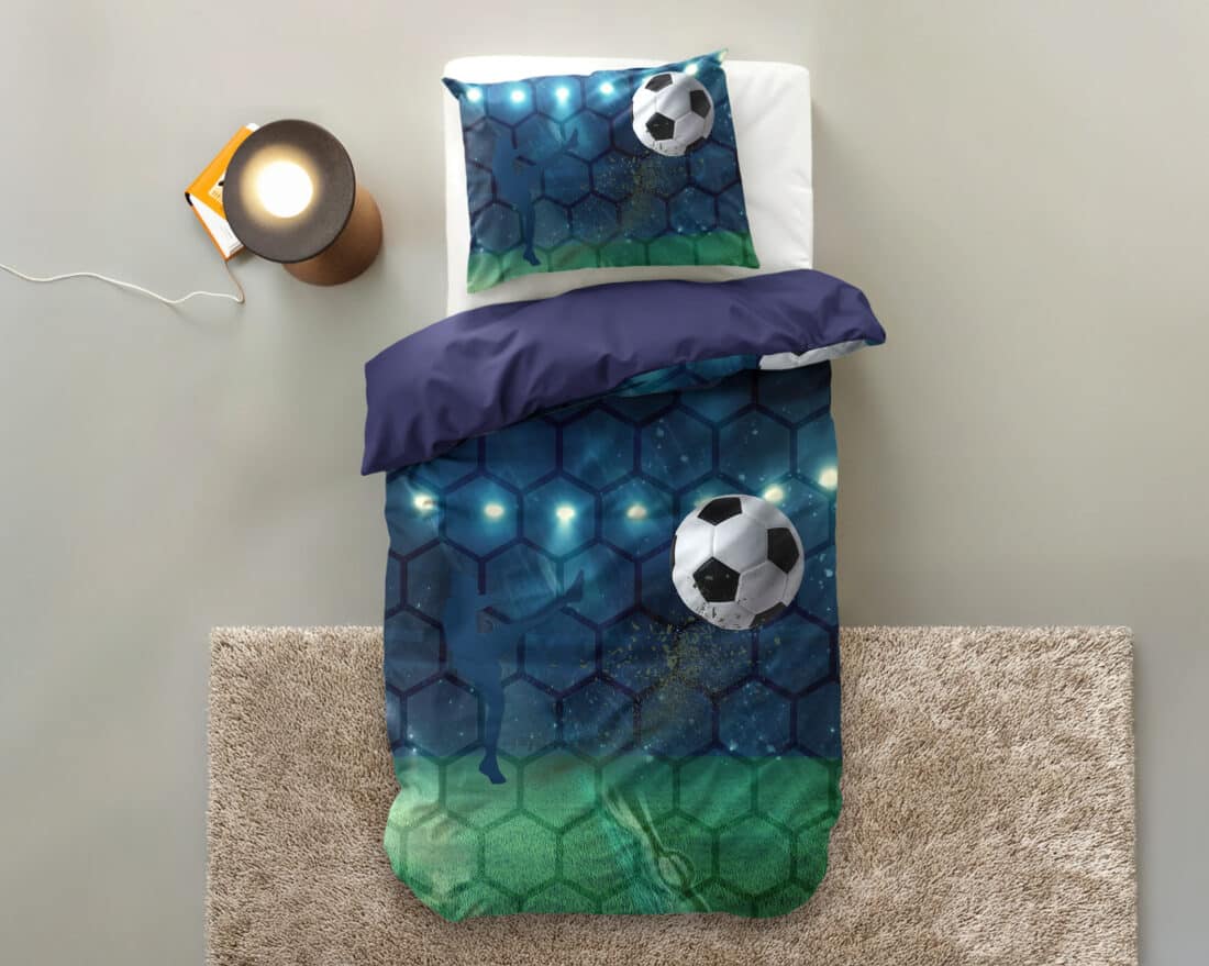 Dekbedovertrek Live Voetbal 8211 Blauw 8211 140 215 200 220 Cm