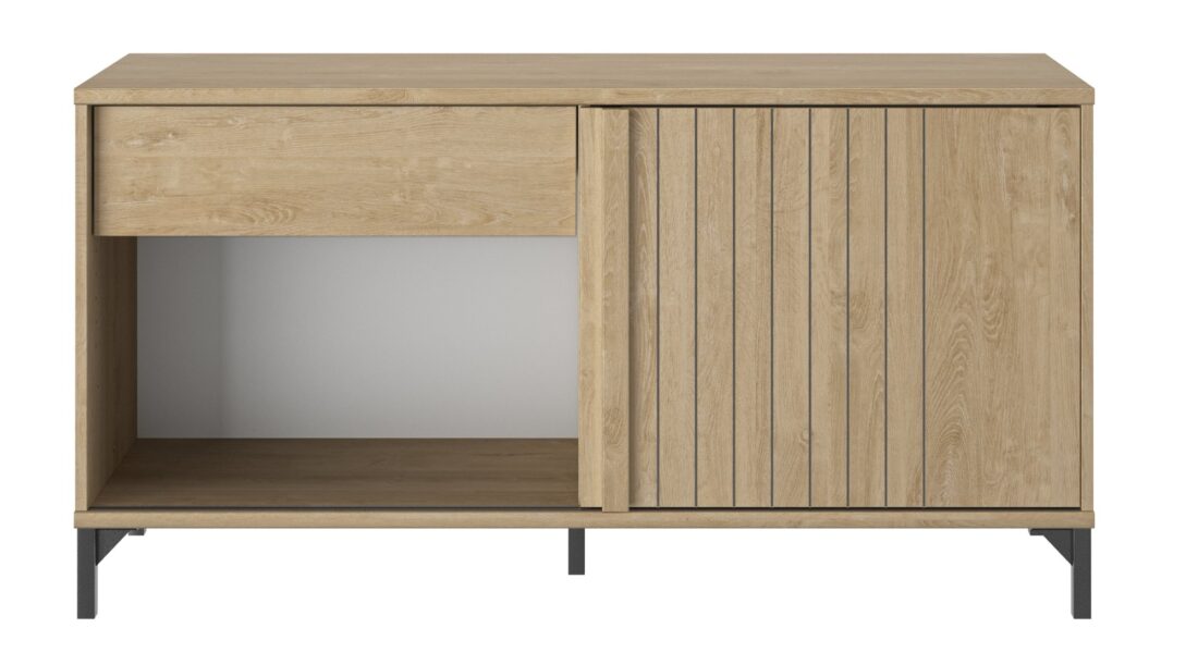 Aanbouwkast Faro 8211 Blond Eiken Fineer 8211 Met 1 Lade En 1 Deur