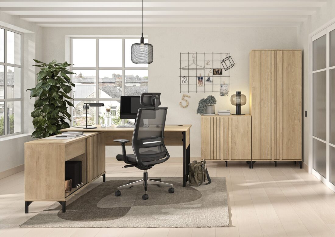 Aanbouwkast Faro 8211 Blond Eiken Fineer 8211 Met 1 Lade En 1 Deur