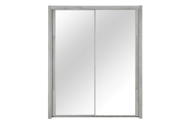 Linnenkast Cyrus 8211 Lichtgrijs Eiken 8211 Met 2 Schuifdeuren En 2 Spiegels 8211 200 Cm