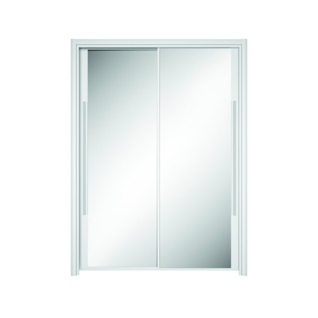 Linnenkast Cyrus 8211 Wit Mdf 8211 Met 2 Schuifdeuren Met 2 Spiegels 8211 150 Cm