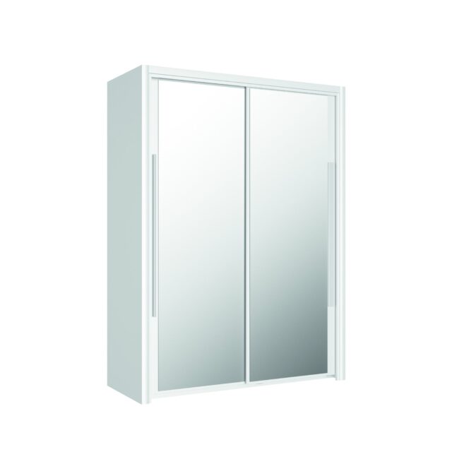 Linnenkast Cyrus 8211 Wit Mdf 8211 Met 2 Schuifdeuren Met 2 Spiegels 8211 150 Cm