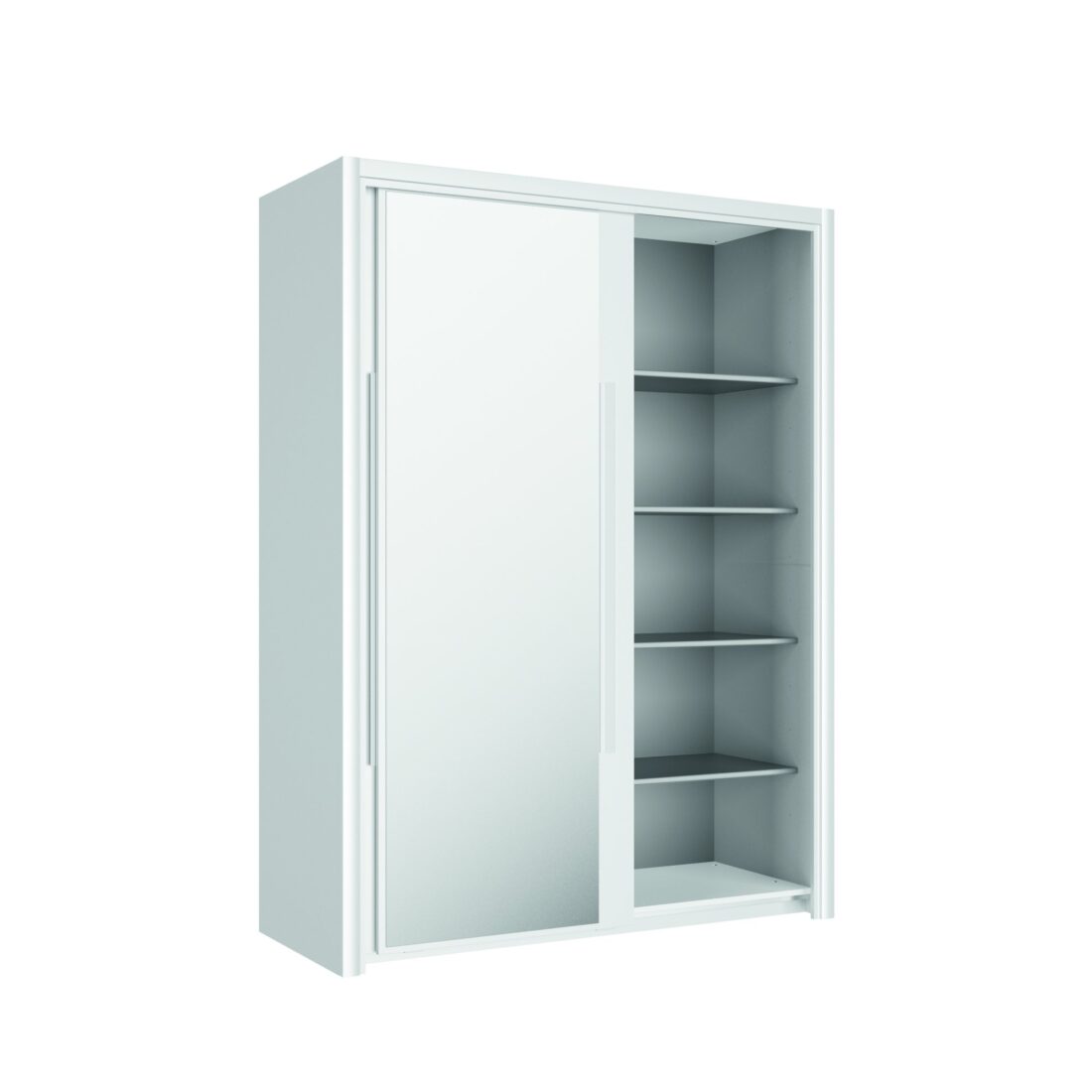 Linnenkast Cyrus 8211 Wit Mdf 8211 Met 2 Schuifdeuren Met 2 Spiegels 8211 150 Cm