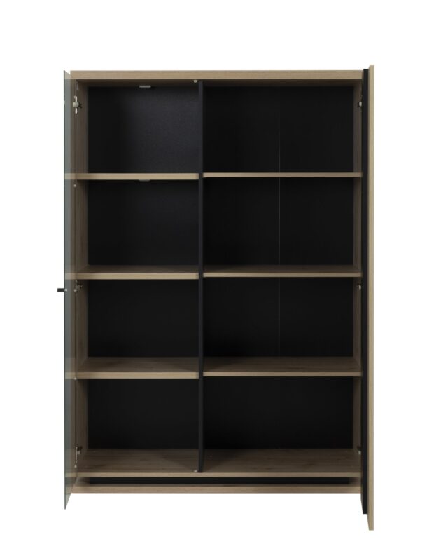 Vitrinekast Crack 8211 Ambachtelijke Eikenafwerking 8211 120 Cm 8211 2 Deuren