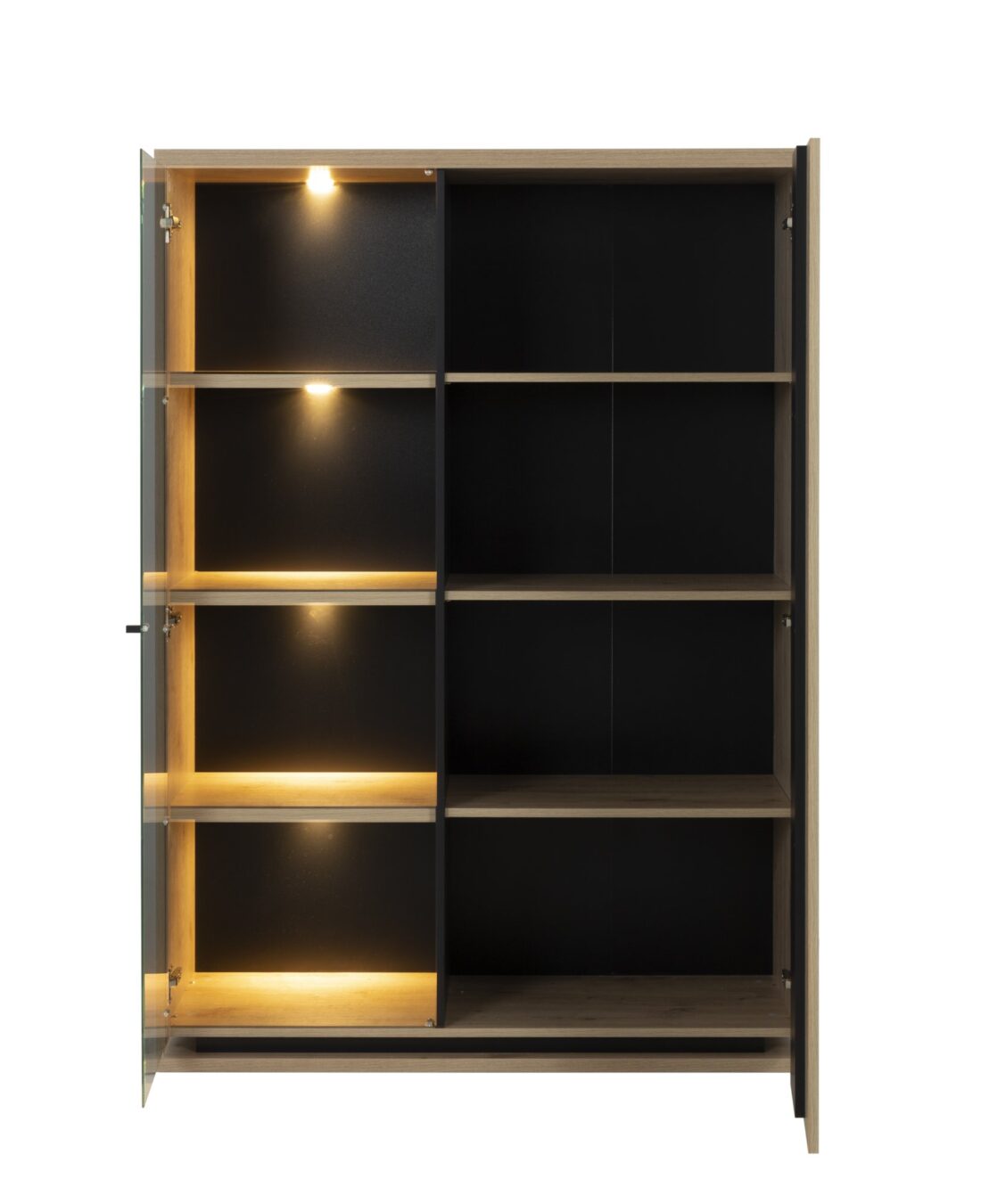 Vitrinekast Crack 8211 Ambachtelijke Eikenafwerking 8211 120 Cm 8211 2 Deuren