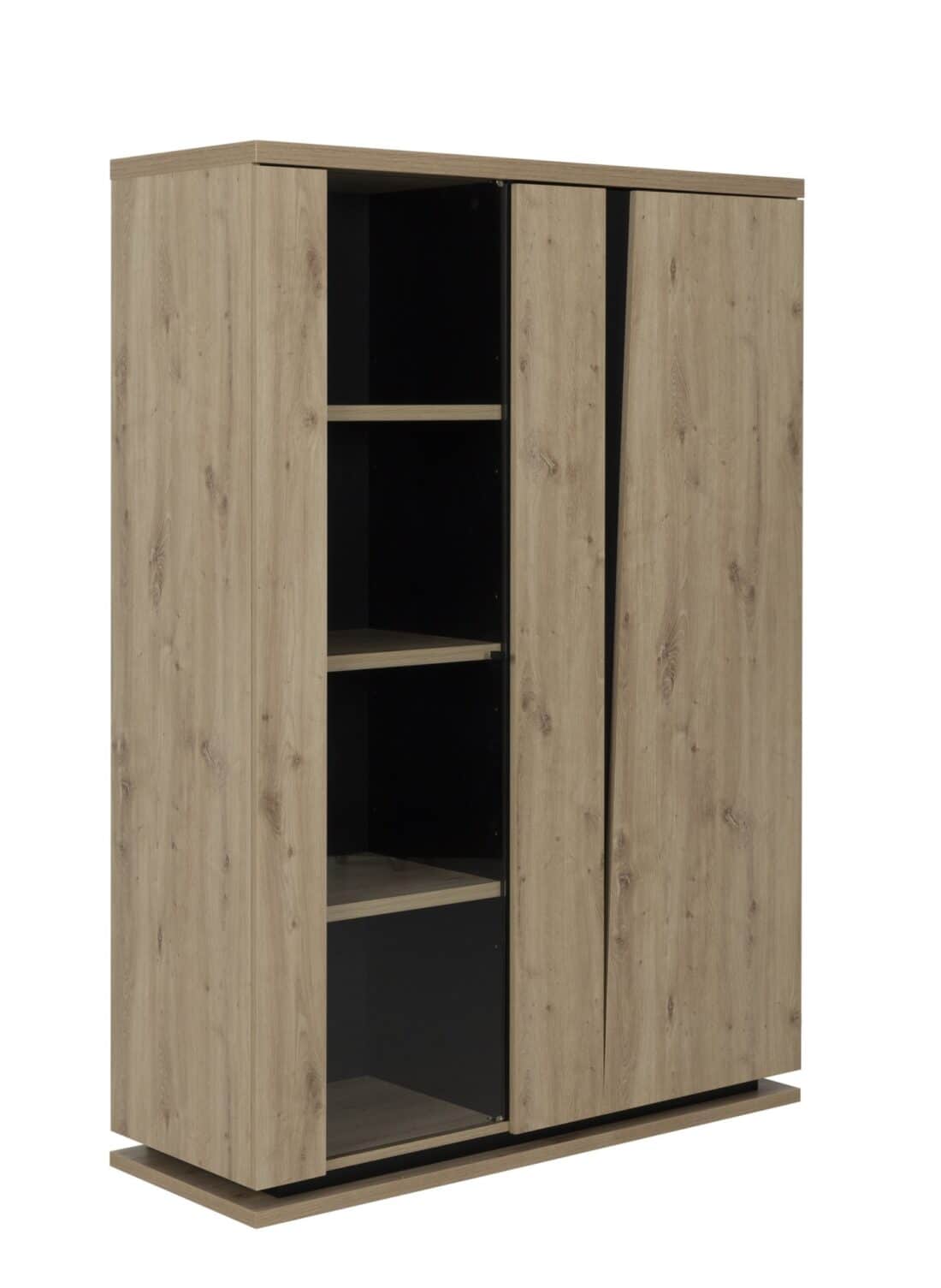 Vitrinekast Crack 8211 Ambachtelijke Eikenafwerking 8211 120 Cm 8211 2 Deuren