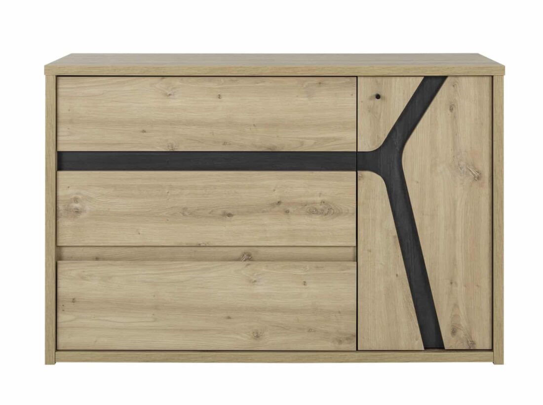 Ladekast Alana 8211 Artisan Eiken Fineer 8211 Met 3 Lades En 1 Deur