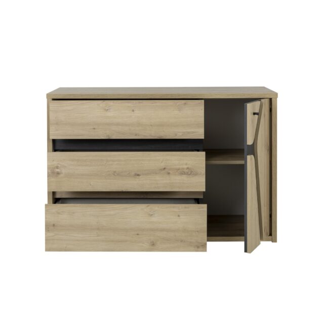 Ladekast Alana 8211 Artisan Eiken Fineer 8211 Met 3 Lades En 1 Deur