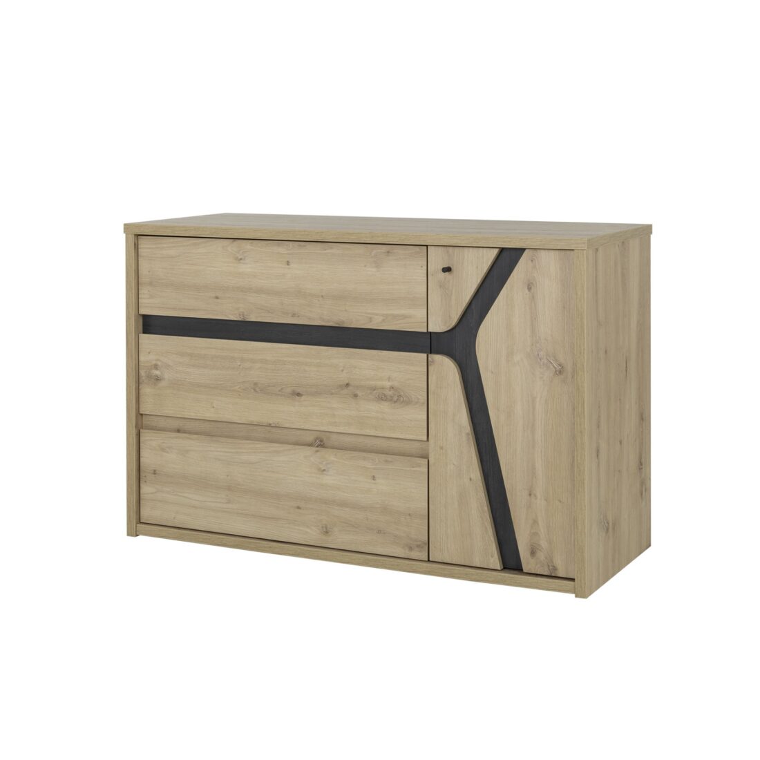 Ladekast Alana 8211 Artisan Eiken Fineer 8211 Met 3 Lades En 1 Deur