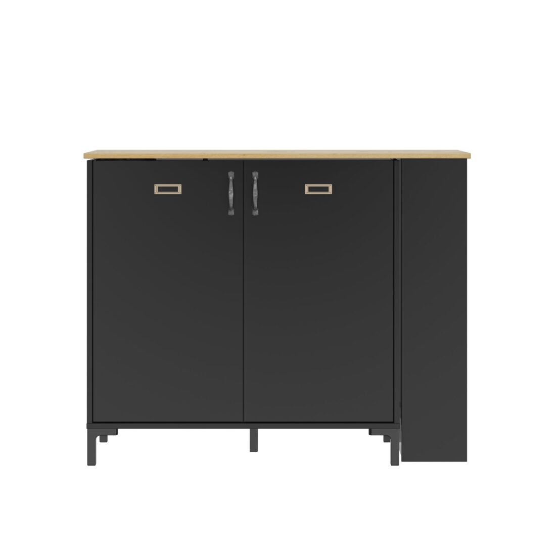 Draaibare Bar Manchester 8211 Zwart Eiken Fineer 8211 Met 2 Deuren