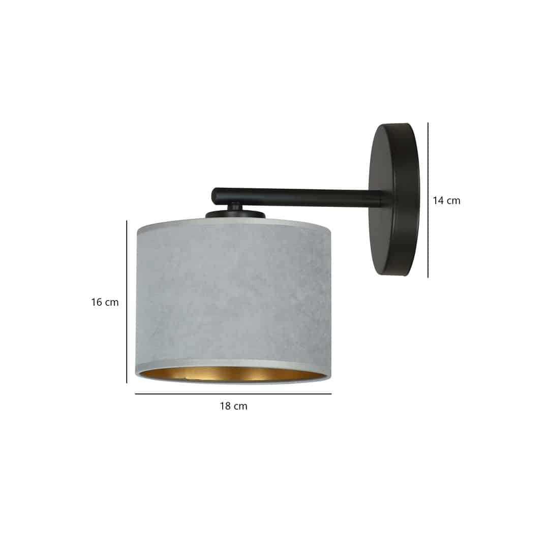 Wandlamp Hilde K1 8211 Zwart Grijs