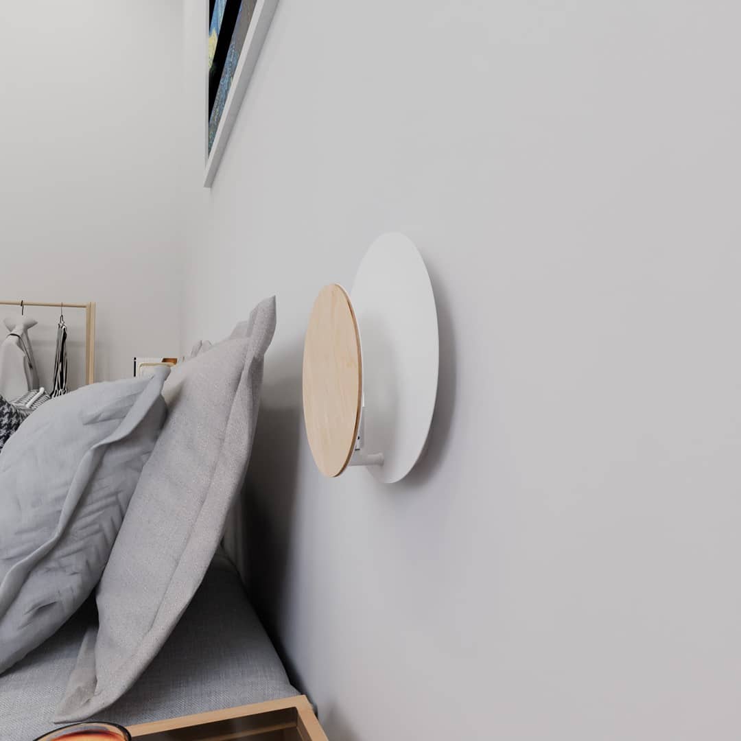 Wandlamp Circle 8211 Wit 8211 Plaatstaal 8211 Multiplex Wandlamp Circle 8211 Wit 8211 Plaatstaal 8211 Multiplex