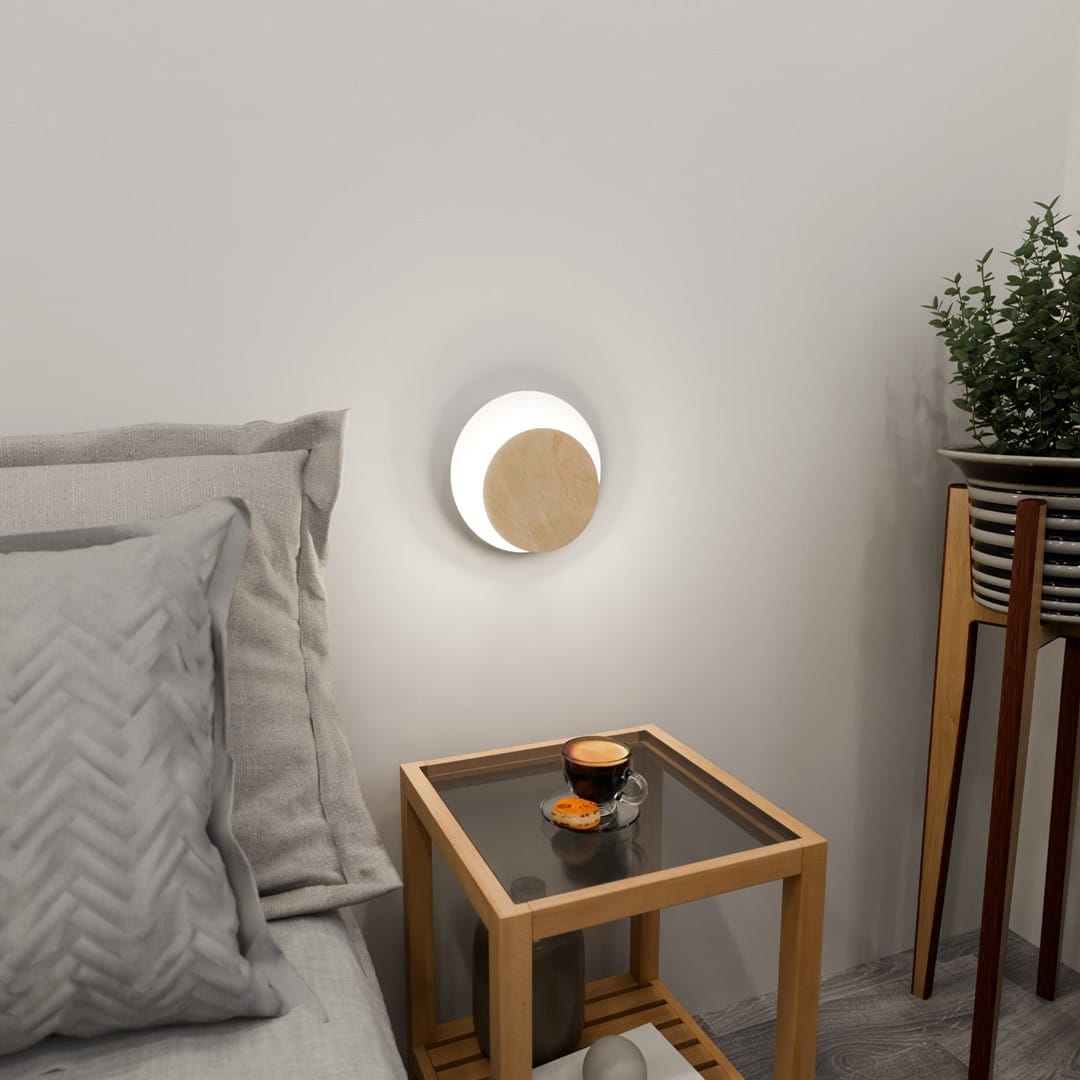 Wandlamp Circle 8211 Wit 8211 Plaatstaal 8211 Multiplex Wandlamp Circle 8211 Wit 8211 Plaatstaal 8211 Multiplex