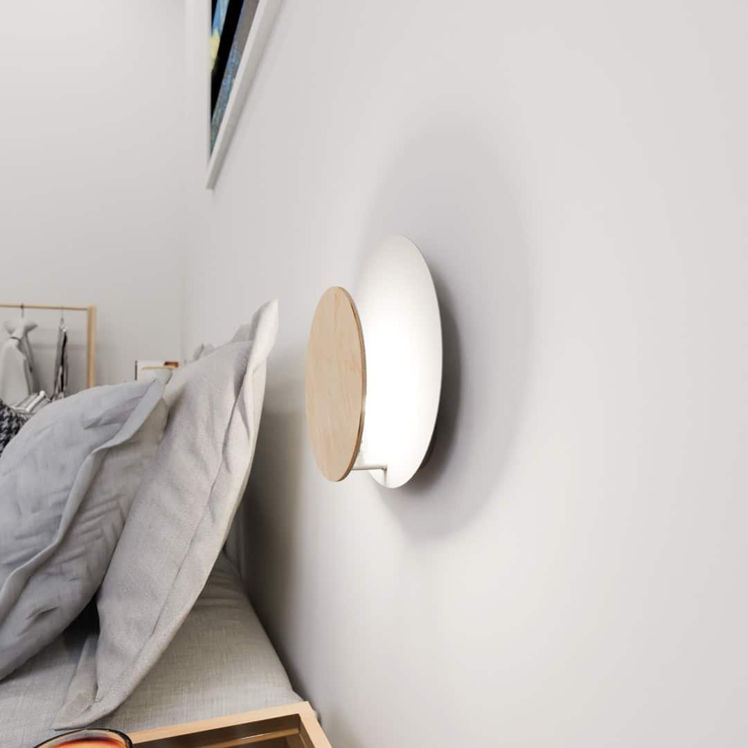 Wandlamp Circle 8211 Wit 8211 Plaatstaal 8211 Multiplex Wandlamp Circle 8211 Wit 8211 Plaatstaal 8211 Multiplex