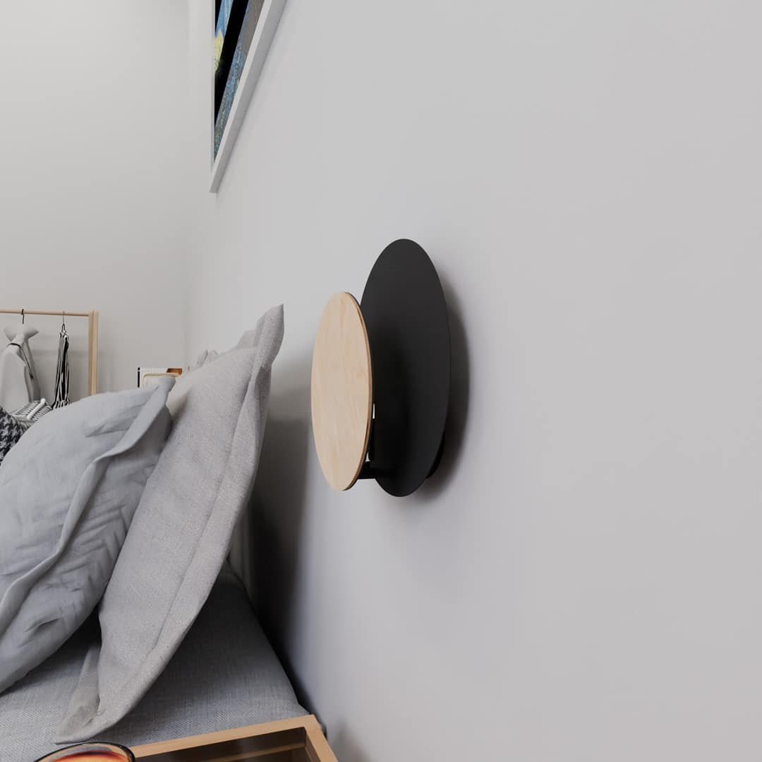 Wandlamp Circle 1a 8211 Gepoedercoat Mat Staal En Multiplex