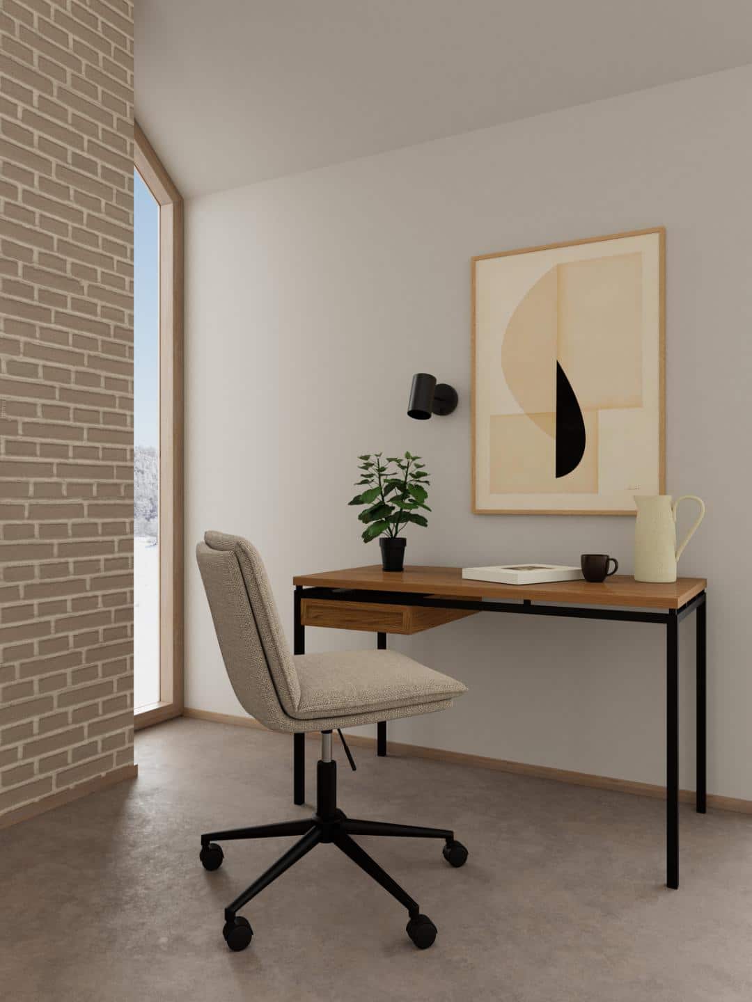 Bureau Neptun 8211 Zwart Melamine Alu Bureau Neptun 8211 Zwart Melamine Alu