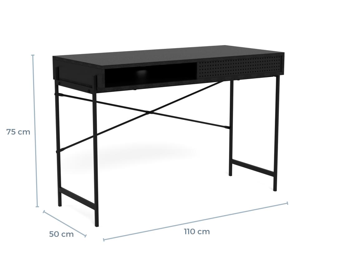 Bureau Angus 8211 Zwart Essen Melamine 8211 Metaal