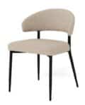 Eetkamerstoel Edina - Stof Basel lichtgrijs-bruin - Zwart metaal (minimale bestelling 2 stuks)