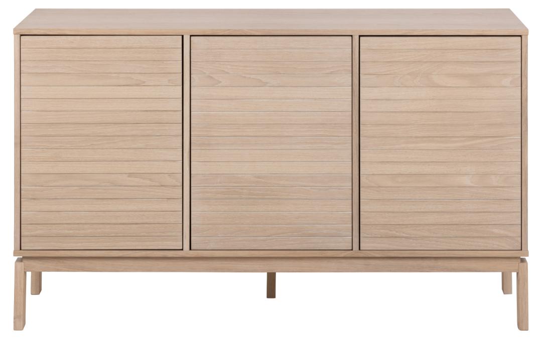 Dressoir Linley 8211 Wit Gepigmenteerd Mdf Met Eiken Fineer 8211 135 Cm 8211 3 Deuren
