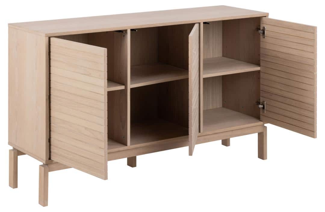 Dressoir Linley 8211 Wit Gepigmenteerd Mdf Met Eiken Fineer 8211 135 Cm 8211 3 Deuren