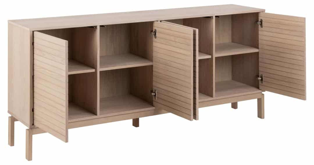 Dressoir Linley 8211 Eikenfineer Op Wit Gepigmenteerde Mdf 8211 180 Cm 8211 4 Deuren