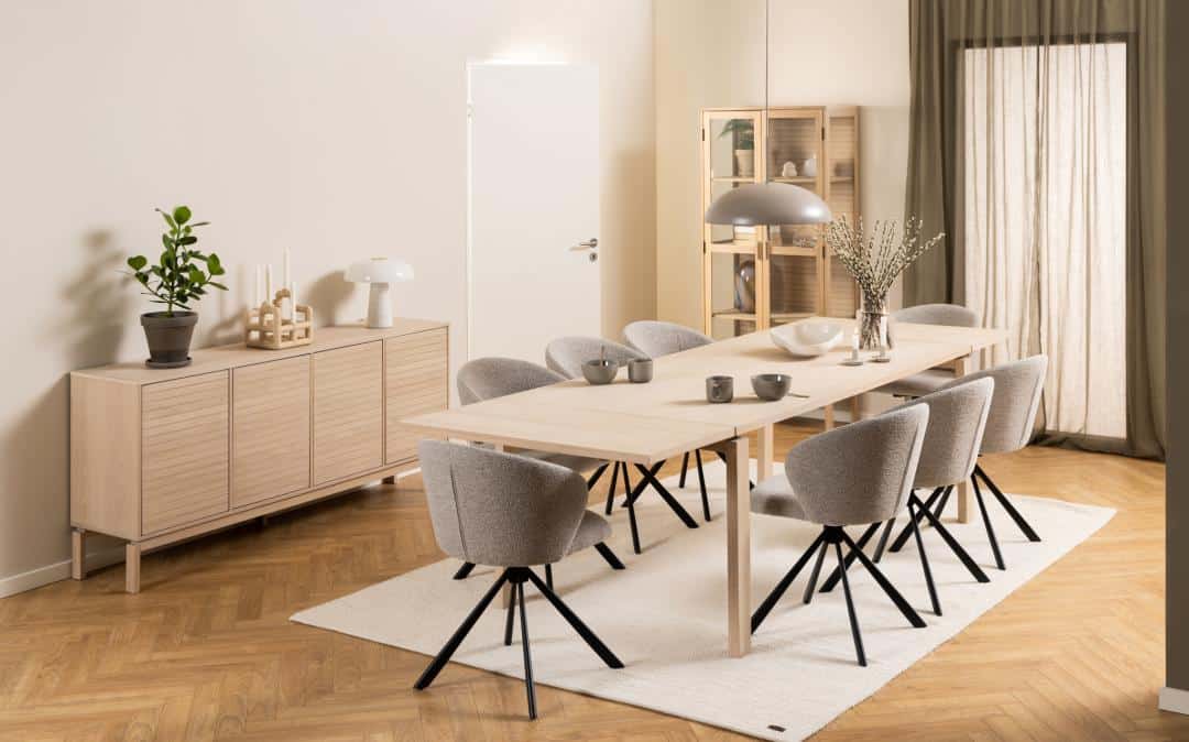 Dressoir Linley 8211 Eikenfineer Op Wit Gepigmenteerde Mdf 8211 180 Cm 8211 4 Deuren