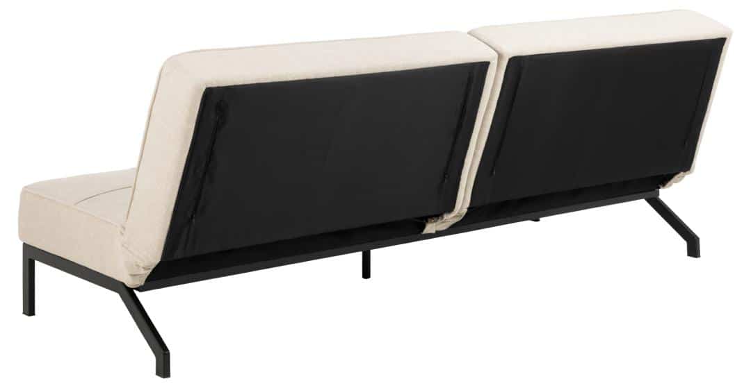 Slaapbank Perugia 8211 Tweekleurig Stof Beige 8211 Metaal