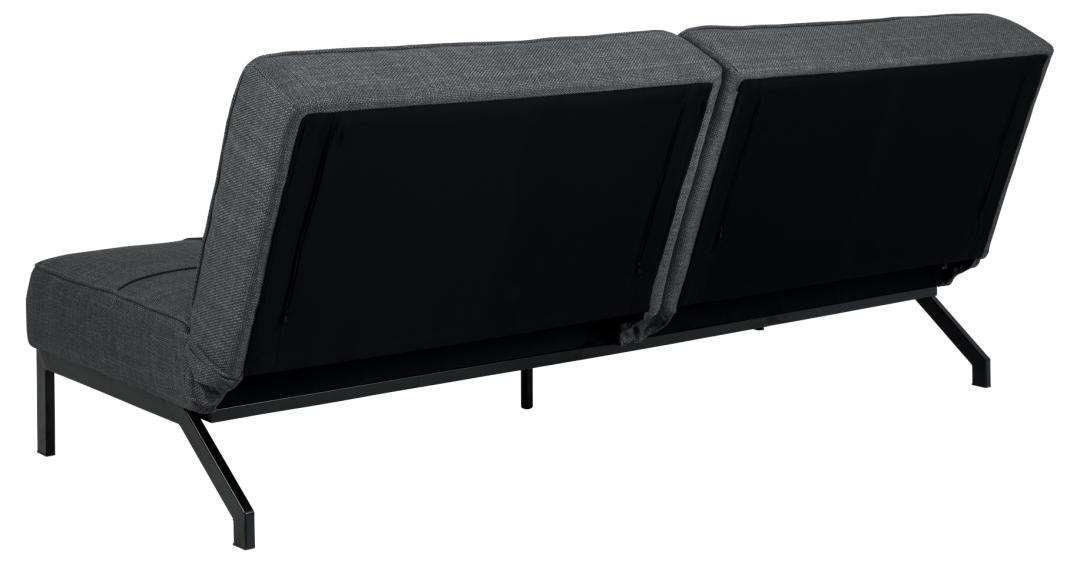 Slaapbank Perugia 8211 Stof Basel Donkergrijs 8211 Metaal