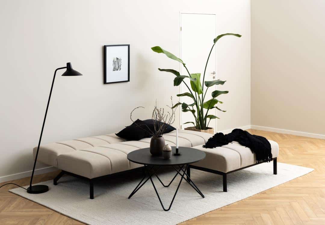 Slaapbank Caix 8211 Stof Basel Beige 8211 Metaal