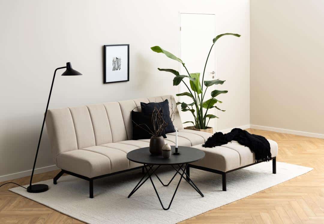 Slaapbank Caix 8211 Stof Basel Beige 8211 Metaal