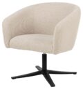 Loungestoel Ramsey - Stof Basel beige - Metaal