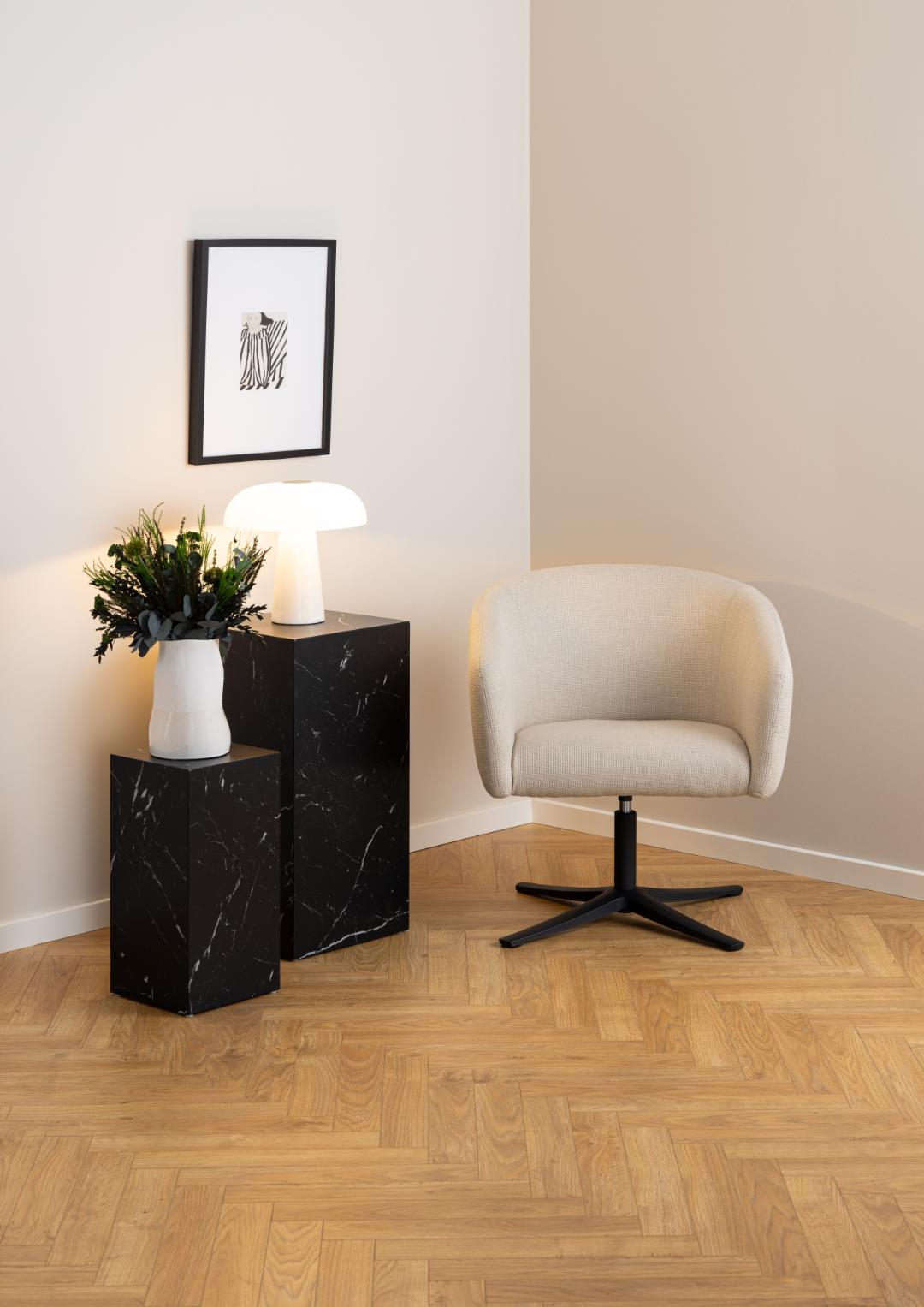 Loungestoel Ramsey 8211 Stof Basel Beige 8211 Metaal