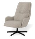 Loungestoel Bosley - Stof Alea beige - Metaal - Draaibaar