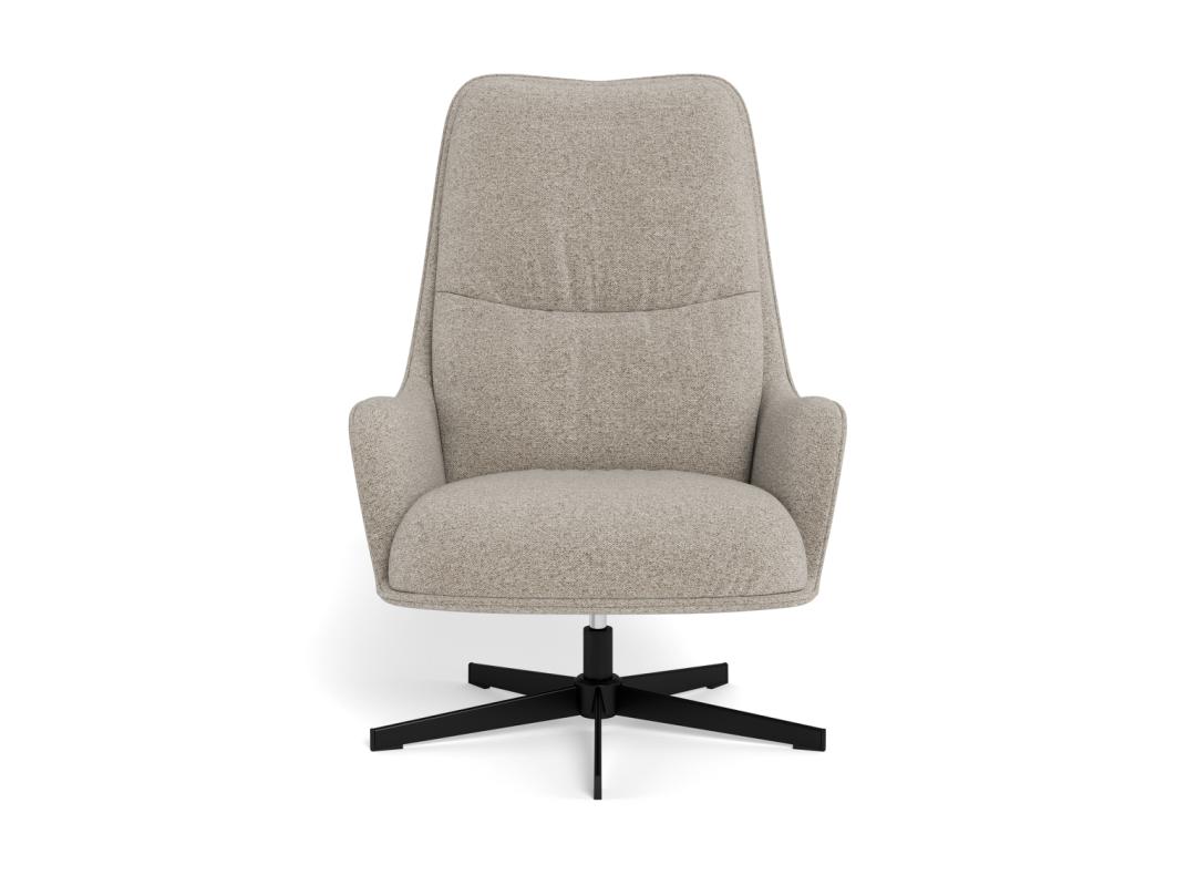 Loungestoel Bosley 8211 Stof Alea Beige 8211 Metaal 8211 Draaibaar