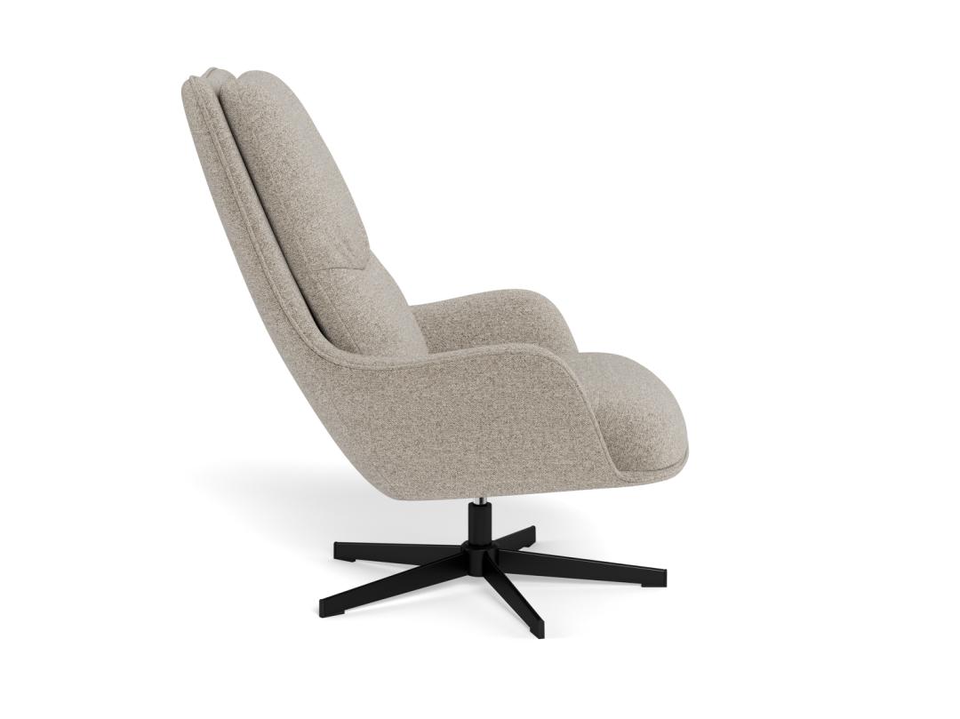 Loungestoel Bosley 8211 Stof Alea Beige 8211 Metaal 8211 Draaibaar