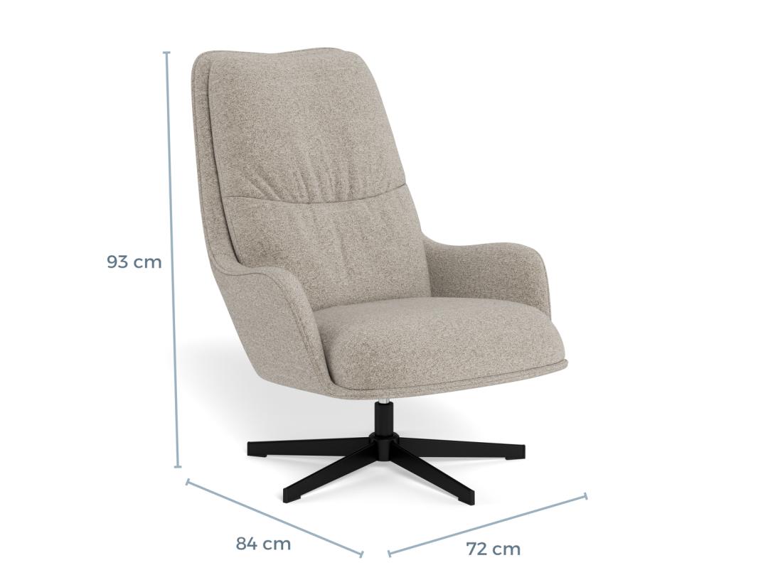 Loungestoel Bosley 8211 Stof Alea Beige 8211 Metaal 8211 Draaibaar