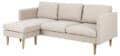 2 zitsbank met chaise longue Milly - Stof Basel beige