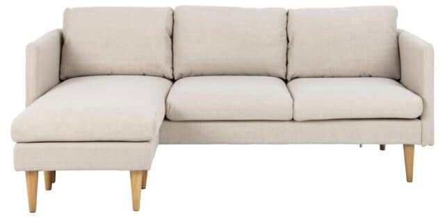 2 Zitsbank Met Chaise Longue Milly 8211 Stof Basel Beige