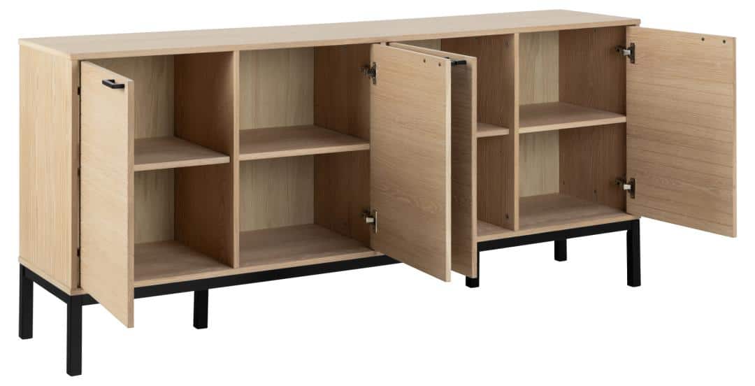 Dressoir Kensington 8211 Wit Gepigmenteerd Geolied Eikenfineer 8211 180 Cm 8211 4 Deuren