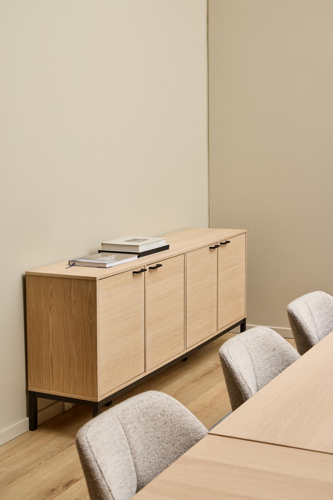 Dressoir Kensington 8211 Wit Gepigmenteerd Geolied Eikenfineer 8211 180 Cm 8211 4 Deuren