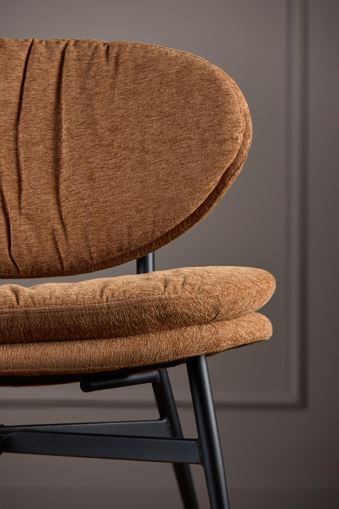 Loungestoel Burma 8211 Stof Terracotta Chenille 8211 Metaal