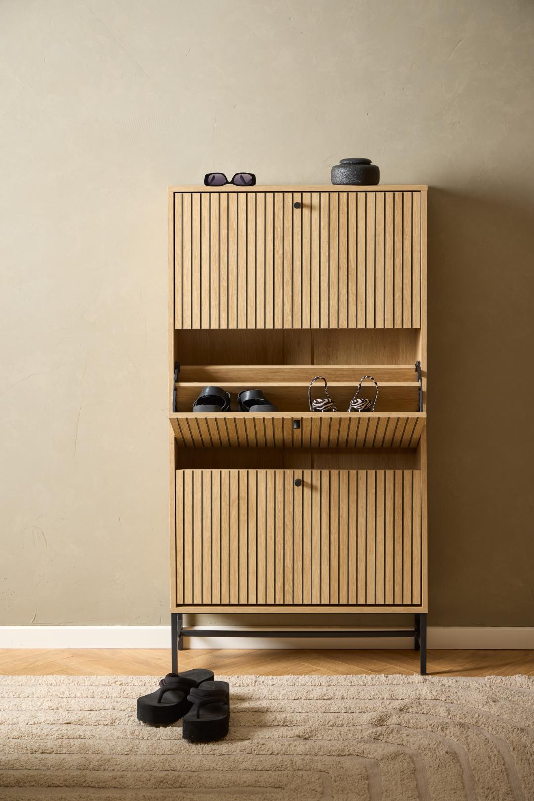 Schoenenkast Albany 8211 Eikenlook 8211 Metaal