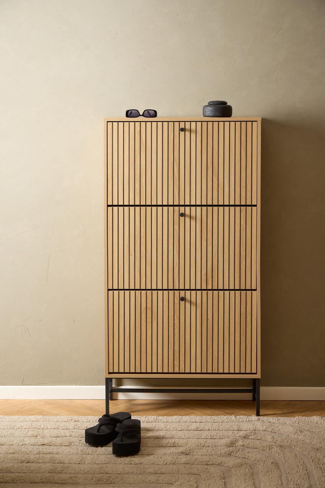 Schoenenkast Albany 8211 Eikenlook 8211 Metaal