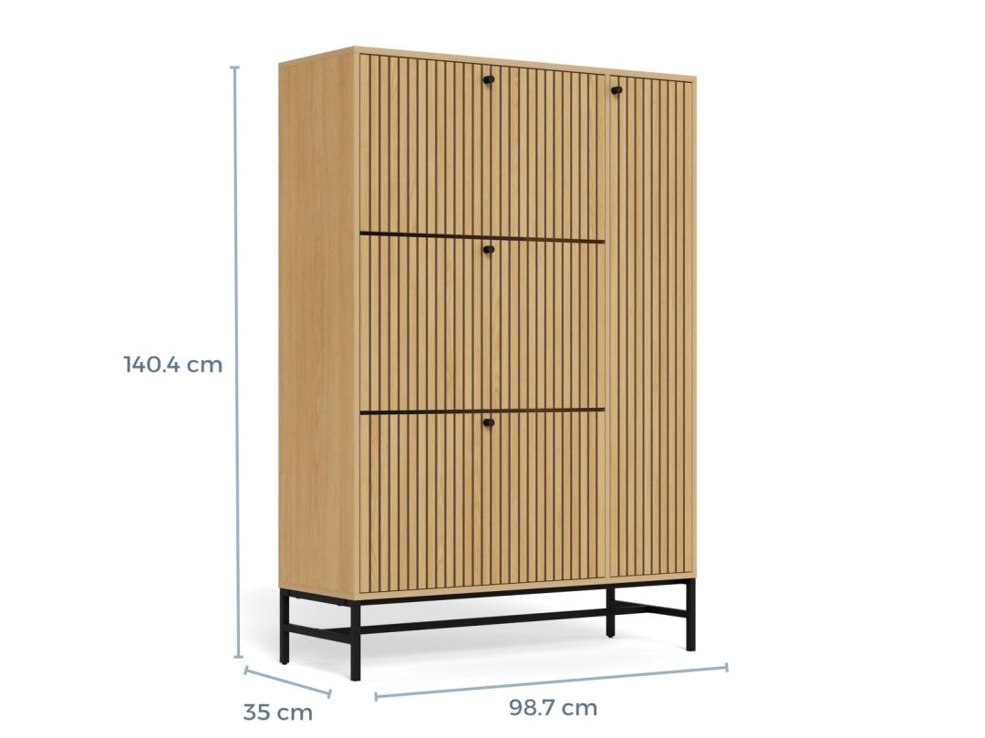 Schoenenkast Albany 8211 Eikenlook 8211 Metaal